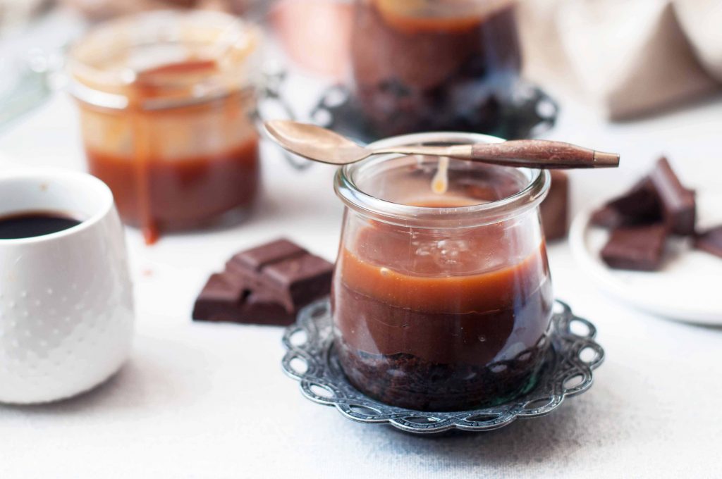 Dark Chocolate Salted Caramel Pots