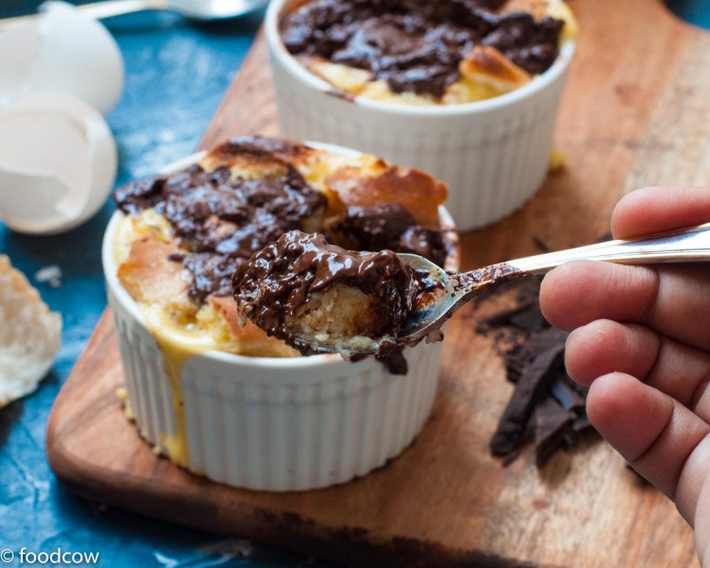 15 minute Chocolate Bread Pudding - A Super Fast,Easy to make, Fool proof,Warm and Comforting, no fail Chocolate dessert recipe.