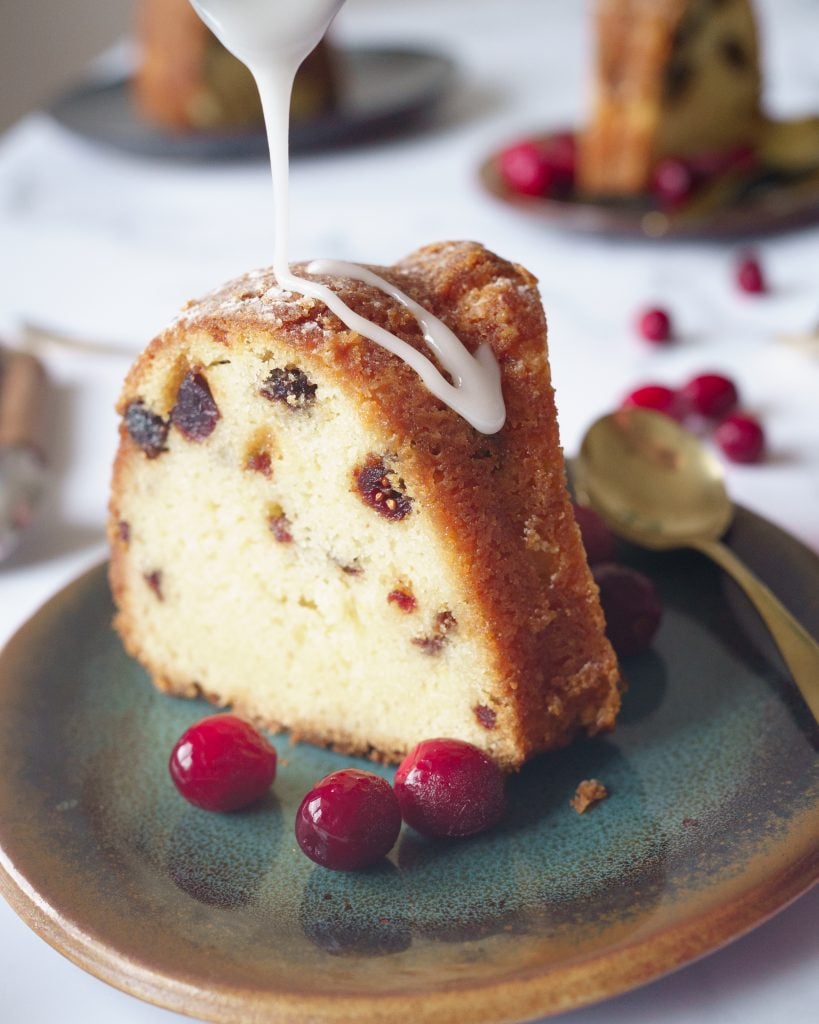 Cranberry Lemon Cake wedge