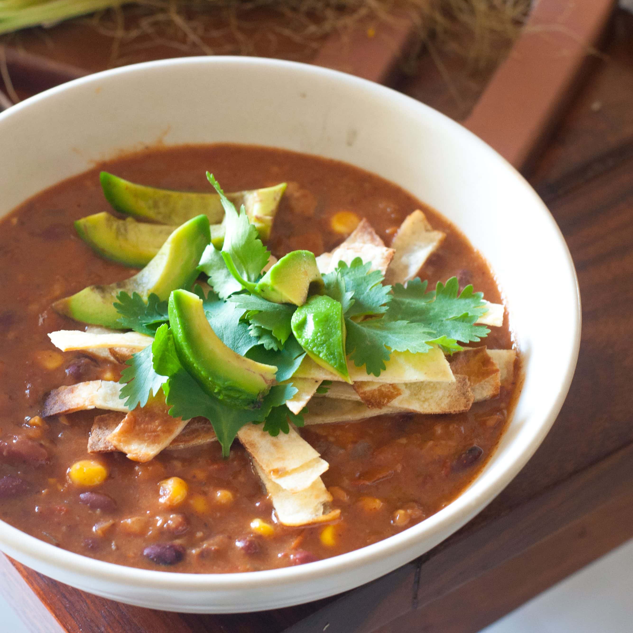vegetarian mexican tortilla soup