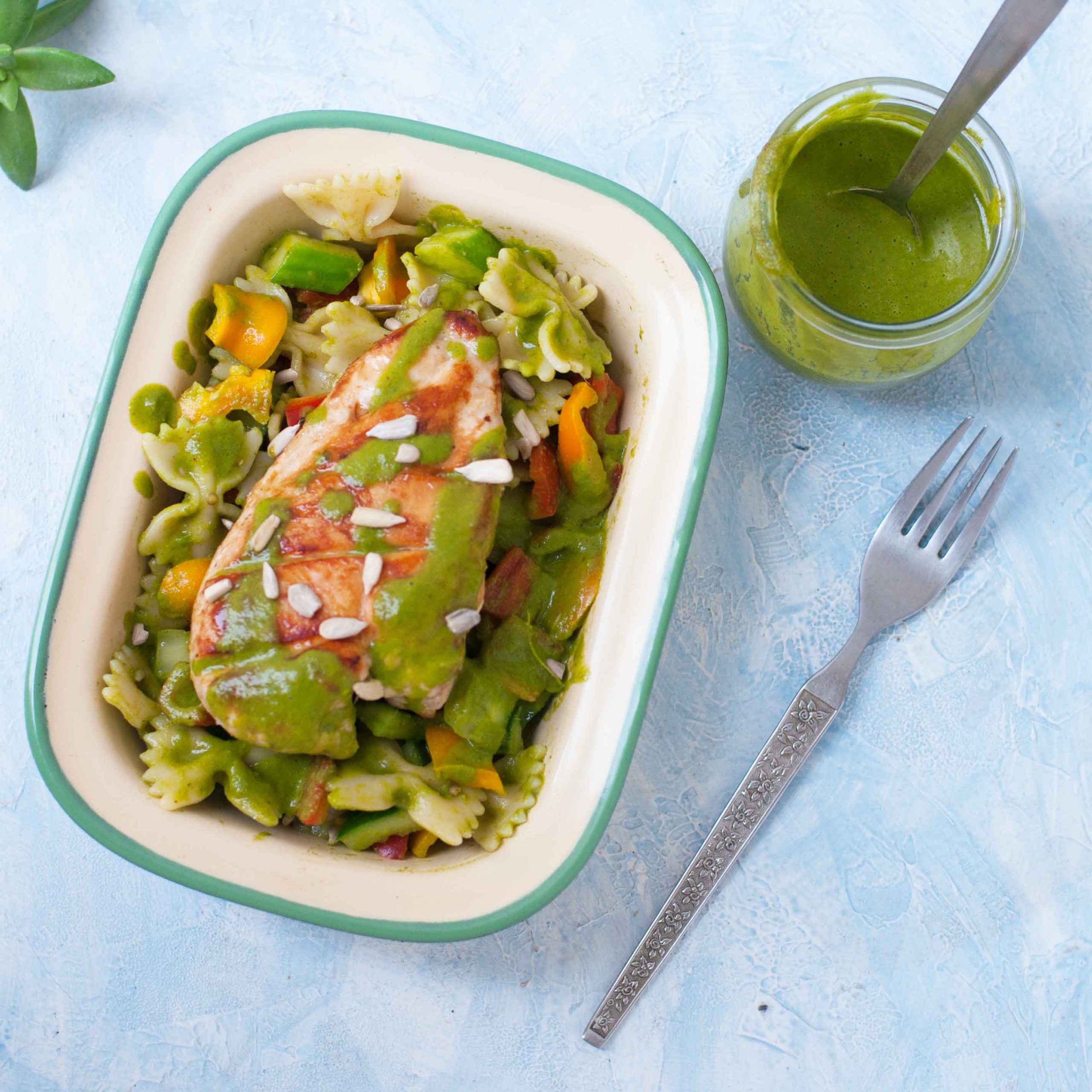 Light Pasta Salad with Cilantro Dressing