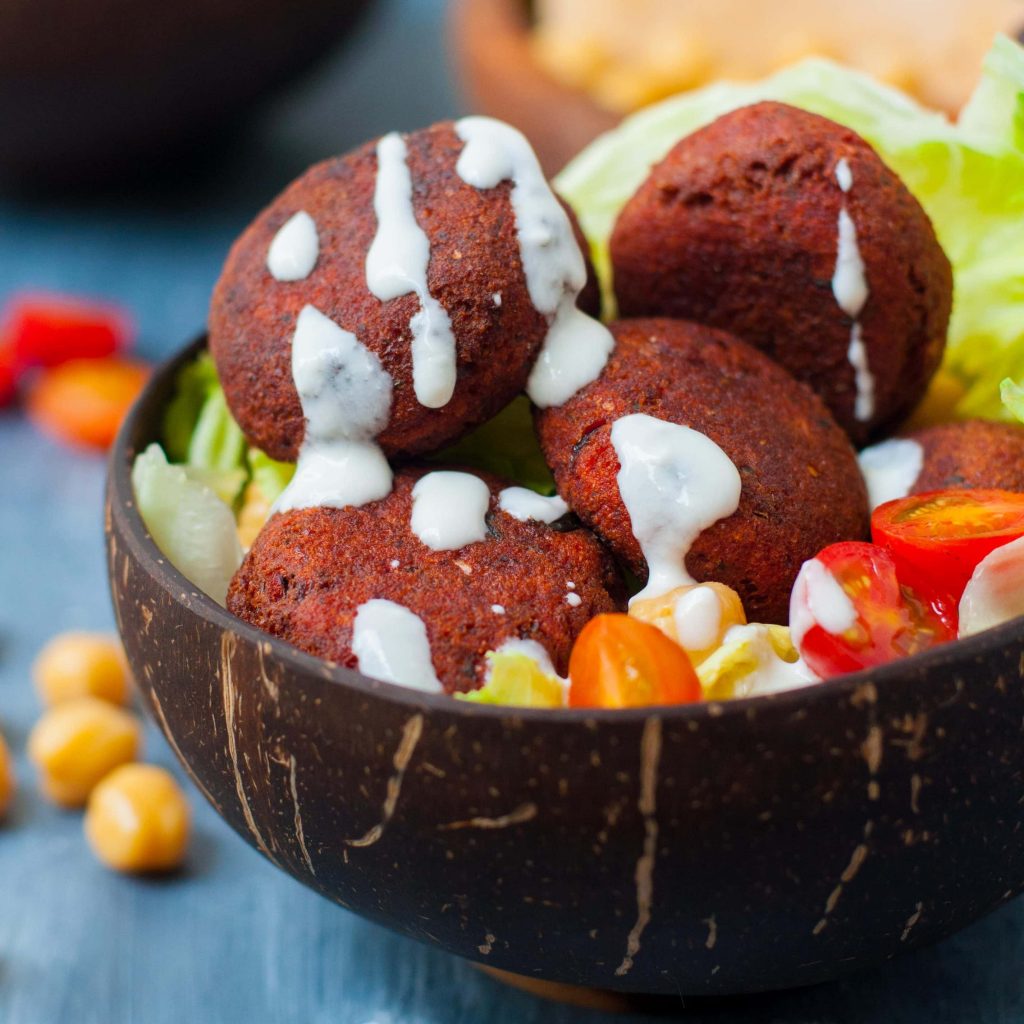 Beetroot Falafel - Traditional Middle Eastern Nutrient Rich,high protein patties made with chickpeas and spices