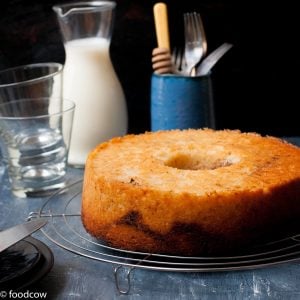 Eggless Cinnamon Cake - Vegetarian Coffee Cake with Swirls of Cinnamon