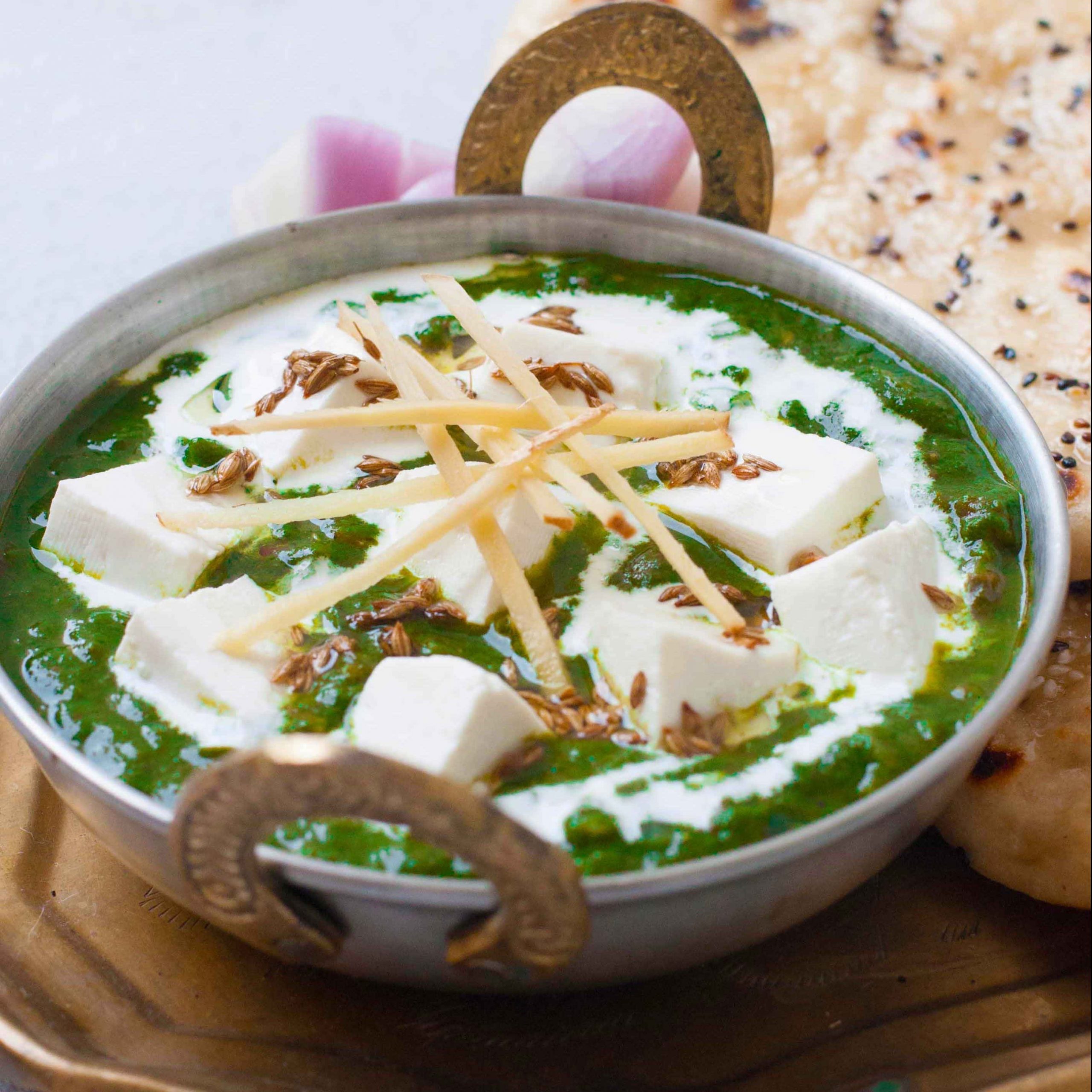 The best Palak Paneer Recipe - Dhaba Style - Easy to make recipe of the Famous Indian dish made with Spinach and Cottage Cheese