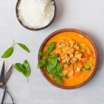 Thai Red Curry with Homemade Red Curry Paste - A spicy Coconut curry made with Red Chillies,Lemon Grass and Galangal.