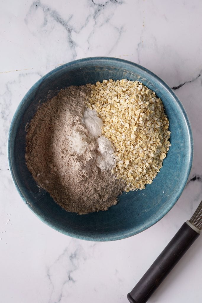 Dry ingredients for making ragi cake