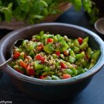 Indian Sprout Salad in Green Chutney Dressing - Healthy Indian Salad made at home with coriander and Mint Chutney Dressing