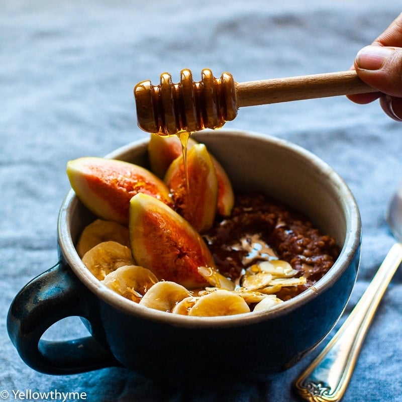 chocolate oats pudding|healthy & decadent breakfast