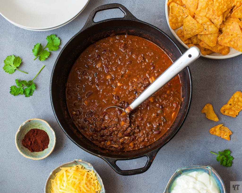 Simple Lamb Chilli Con Carne - Mexican Chilli with lamb and kidney beans.