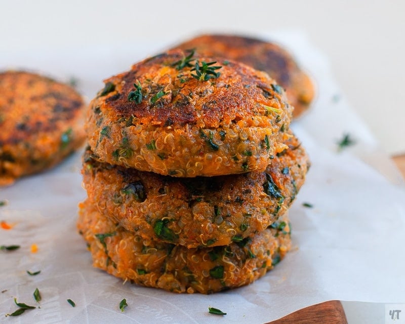 Quinoa and Sweet Potato Patties - Healthy, Vegan, Gluten Free & Nutrient Dense patties perfect for burger or a pita or just rolled in a few lettuce leaves