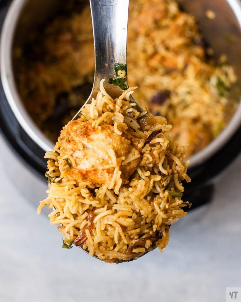 How to make Chicken Biryani in Instant Pot - One Pot ,tried and tested recipe of Hyderabadi Chicken Biryani made with Basmati Rice,Herbs and whole Spices. #biryani #instantpot #instantpotrecipe #indianinstantpotrecipe #indianrecipe #ricerecipe #chickenrecipe #chicken #indianchickenrecipe