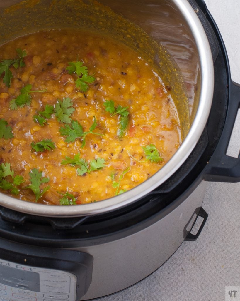 Instant Pot Toor Dal- Simple indian lentil recipe using split pigeon peas pressure cooked in Instant Pot.Basic Indian Recipe which is Vegan & Gluten Free. #instantpot #dal #indianinstantpotrecipe 