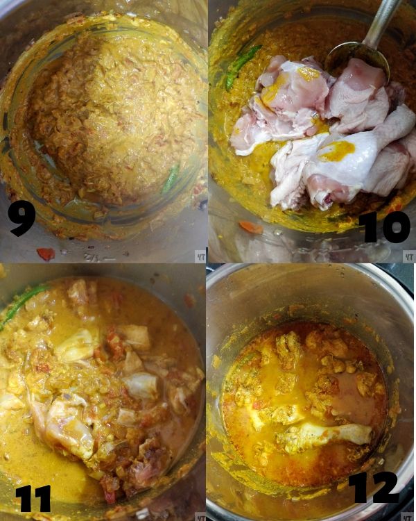 Instant Pot Indian Chicken Curry - adding chicken and pressure cooking