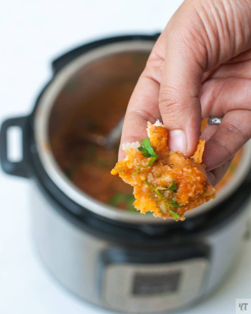 Instant Pot Pav Bhaji Recipe- Quick and Easy pressure cooked version of Mumabi Pao Bhaji -A Spicy Indian vegetable mash usually served with bread rolls. #instantpot #instantpotpavbhaji #indianinstantpotrecipe #recipe #pressurecooked #instantpotindian #indianrecipe