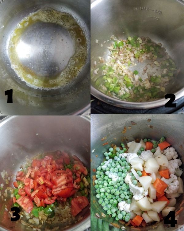 Step by step Making of instant pot Pav Bhaji