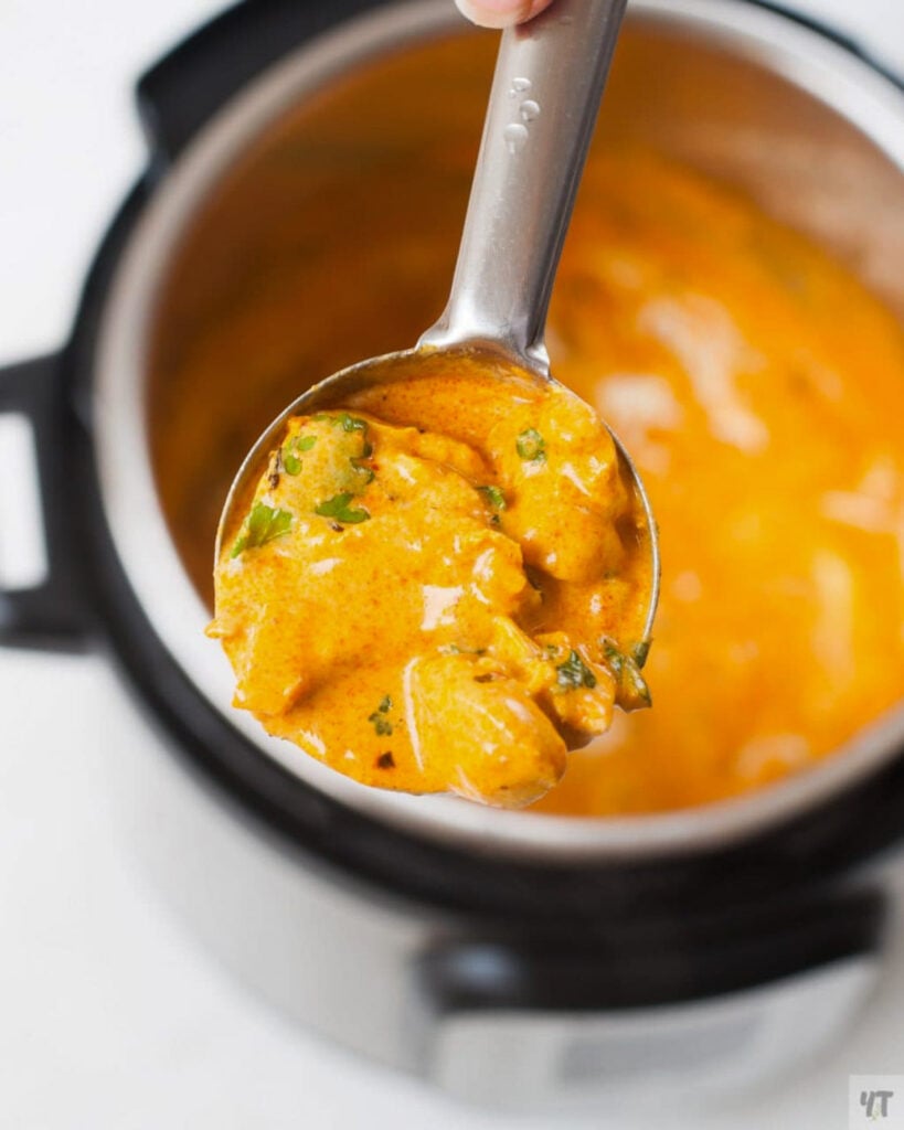 ladle full of butter chicken