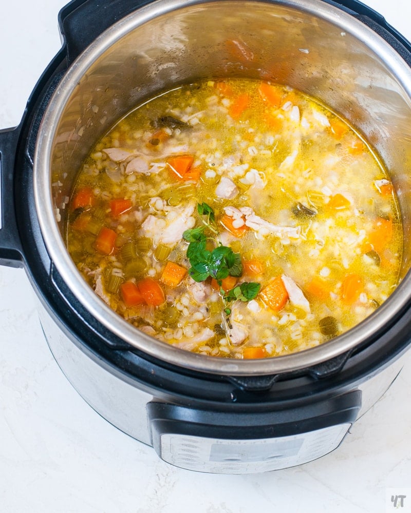 Instant Pot Chicken Barley Soup 