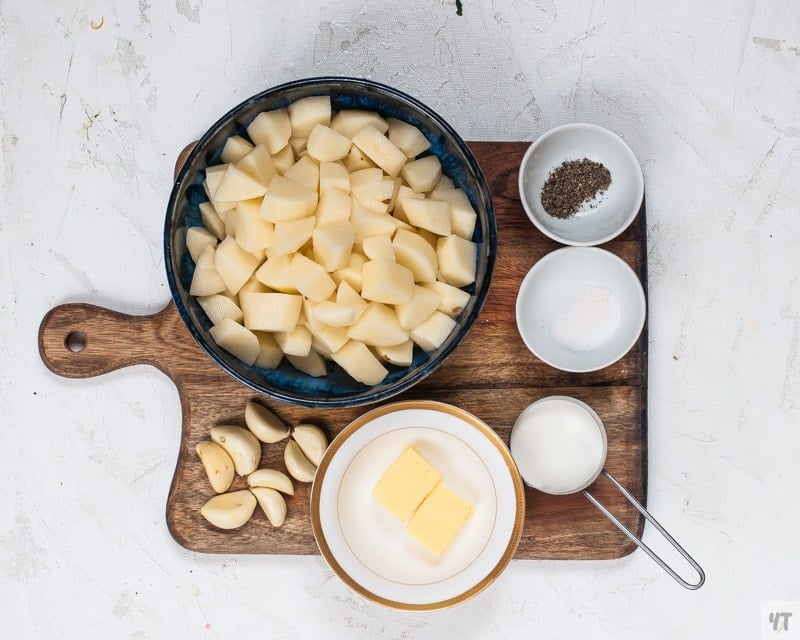 Ingredients for Instant Pot Garlic Mashed Potatoes