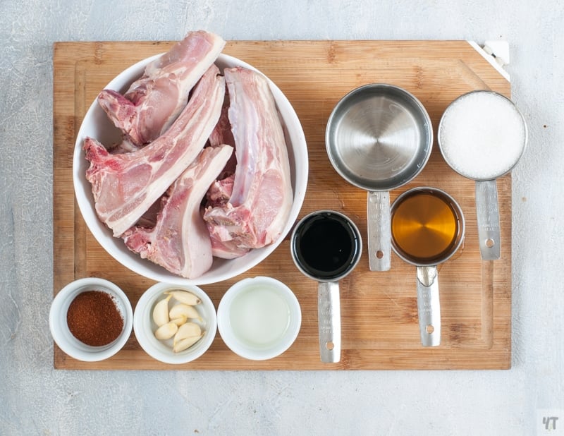 Ingredients for Instant Pot Spare Ribs with Sweet and Spicy Sticky Chinese Sauce