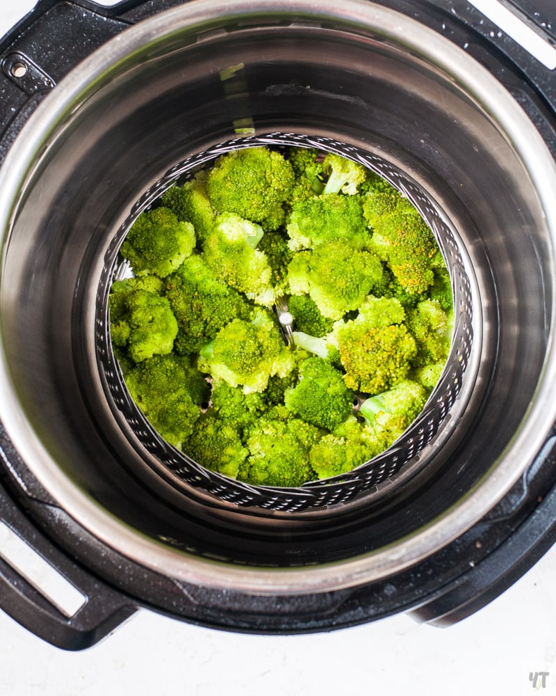 Steam Broccoli in Instant Pot using a steamer basket