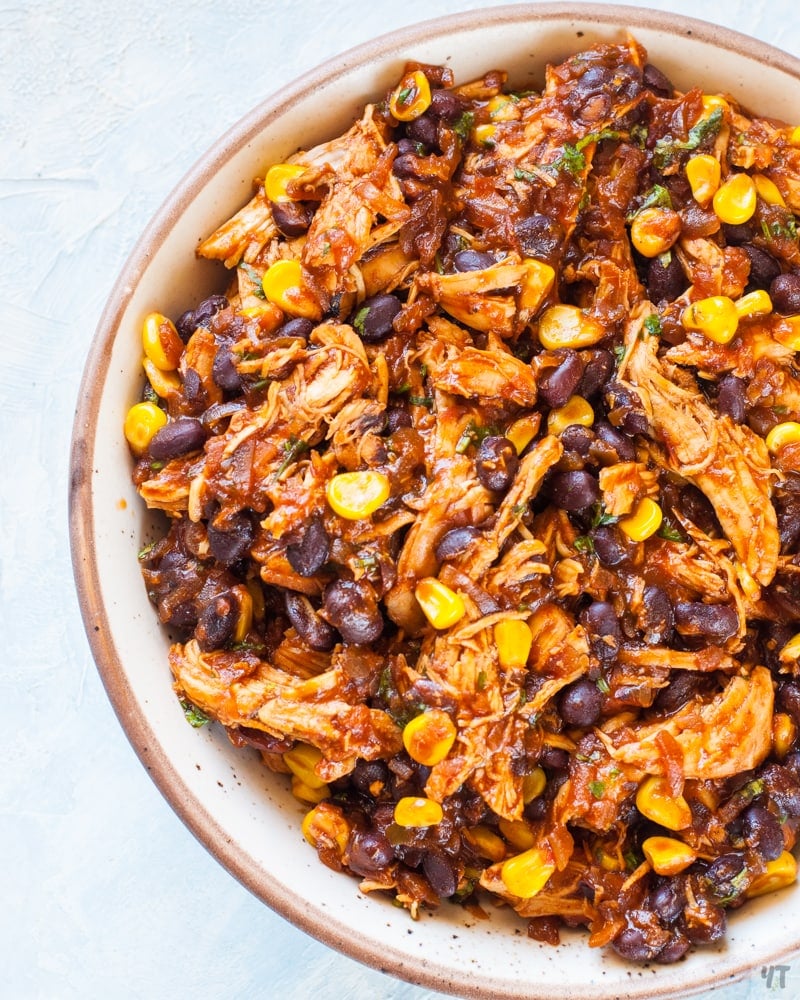 Slow Cooker Salsa Chicken Black Beans and Corn