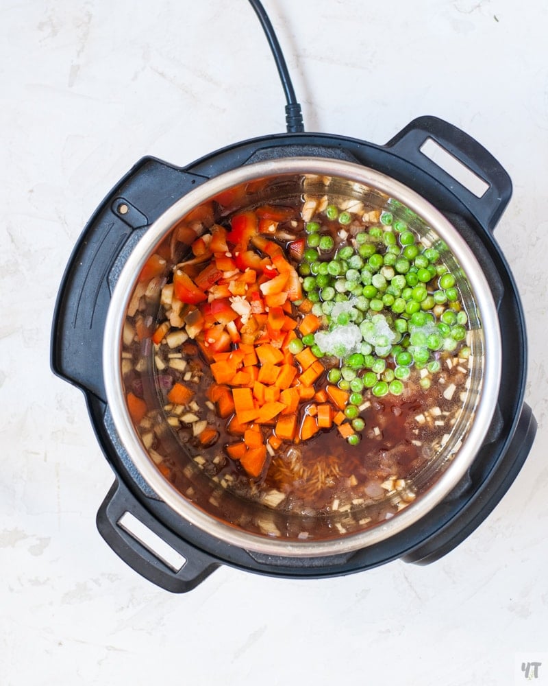 Instant Pot Fried Rice -Veggie loaded Egg Fried Rice