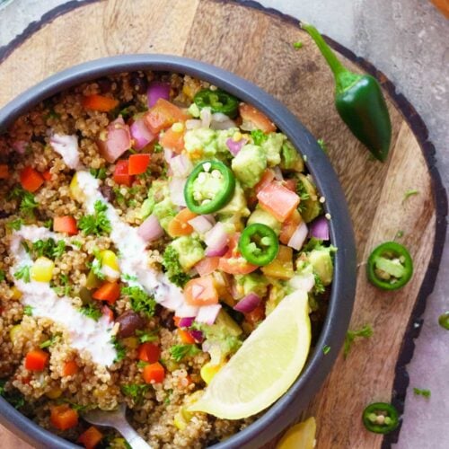 Instant Pot Mini Salsa Quinoa Bowls (Vegetarian Recipe For Two)