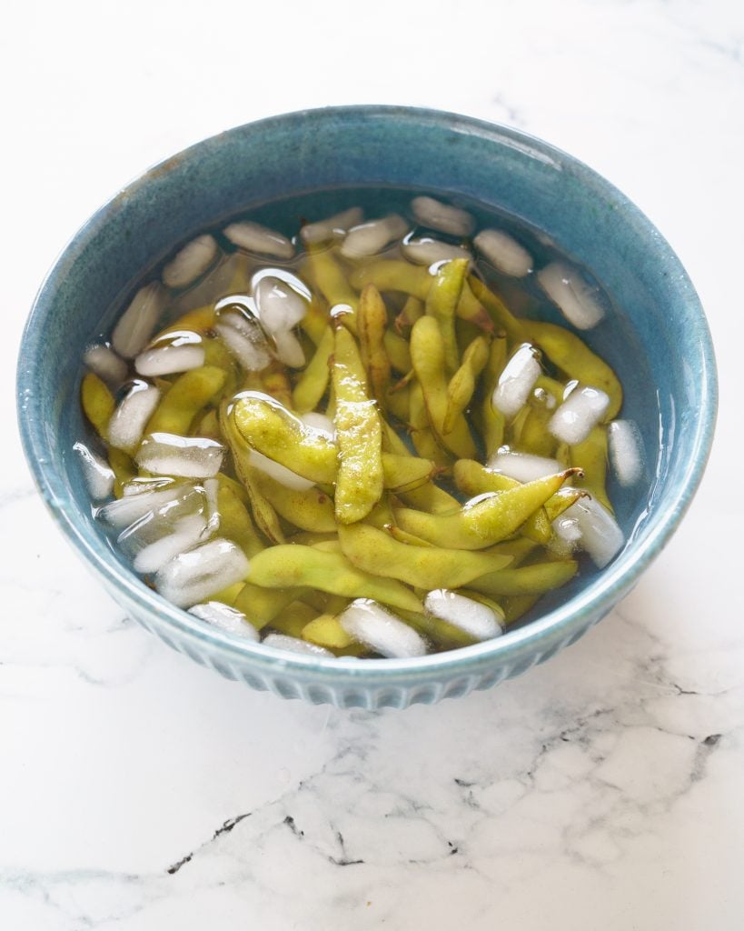 Edamame in Ice Water