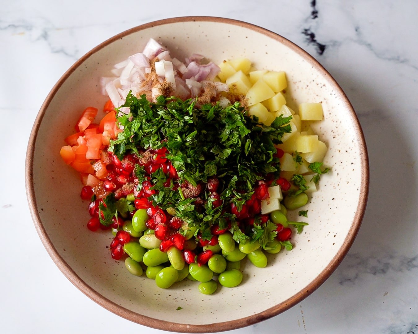 making of edamame chaat