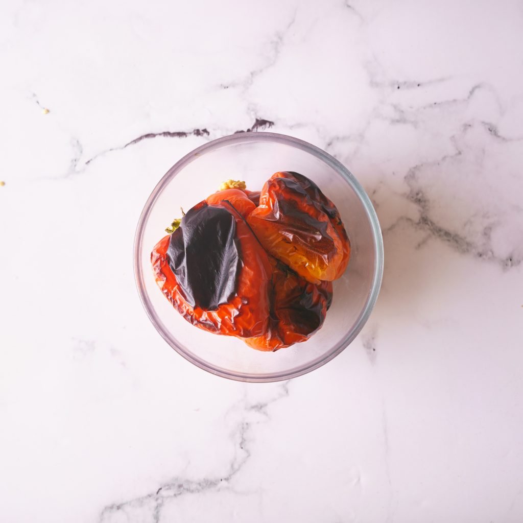 charred roasted red peppers