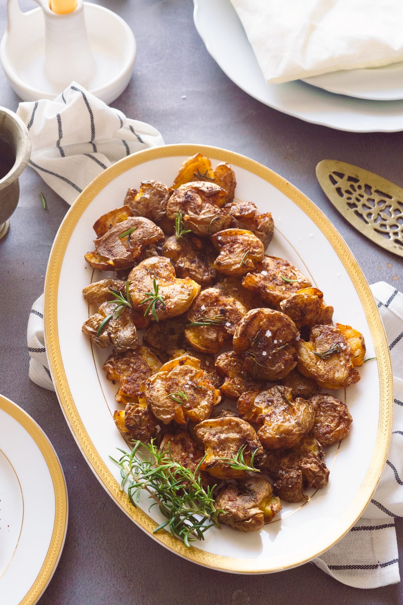 Garlicky Air Fryer Smashed Potatoes This Healthy Kitchen