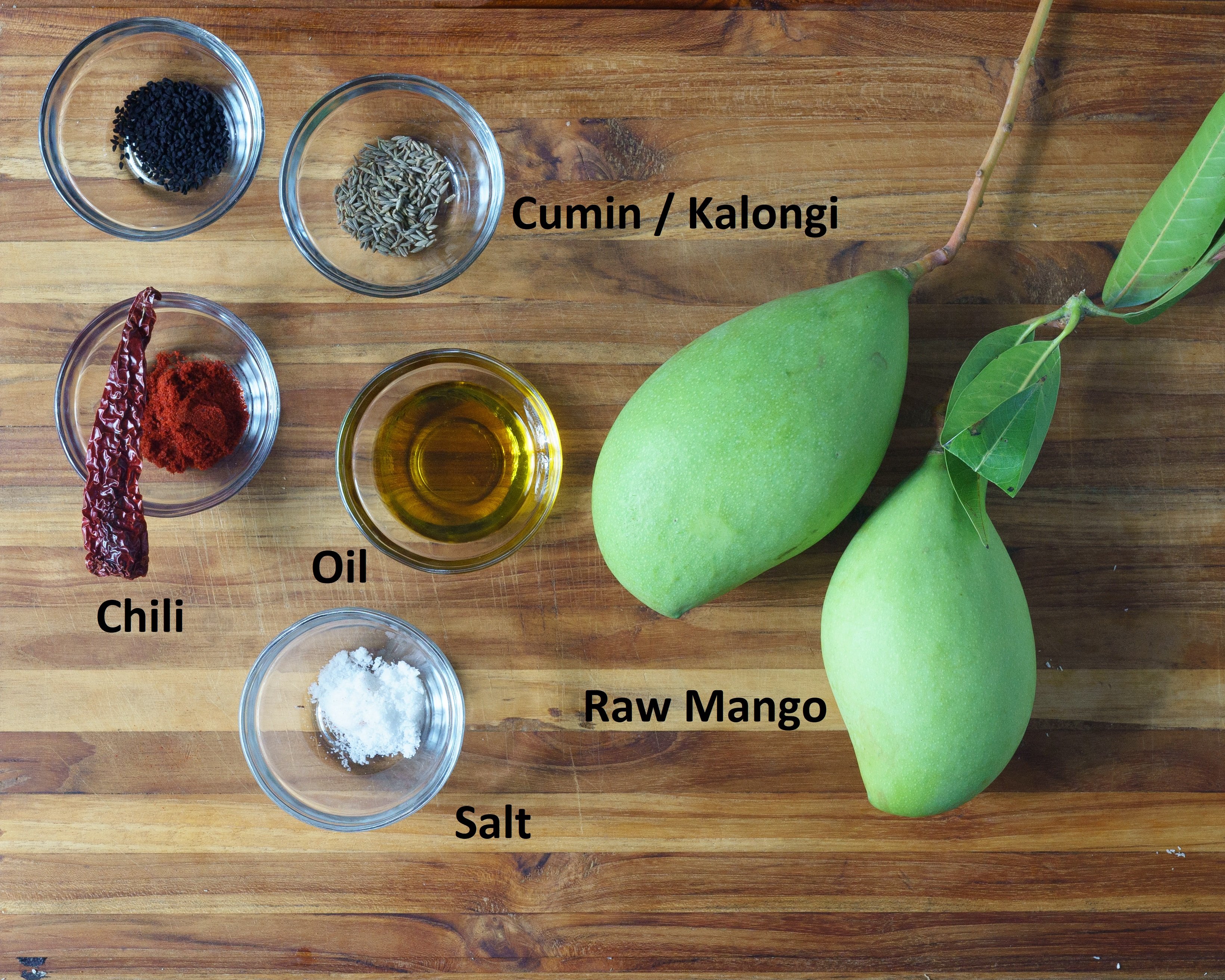 Ingredients for Raw Mango Chutney