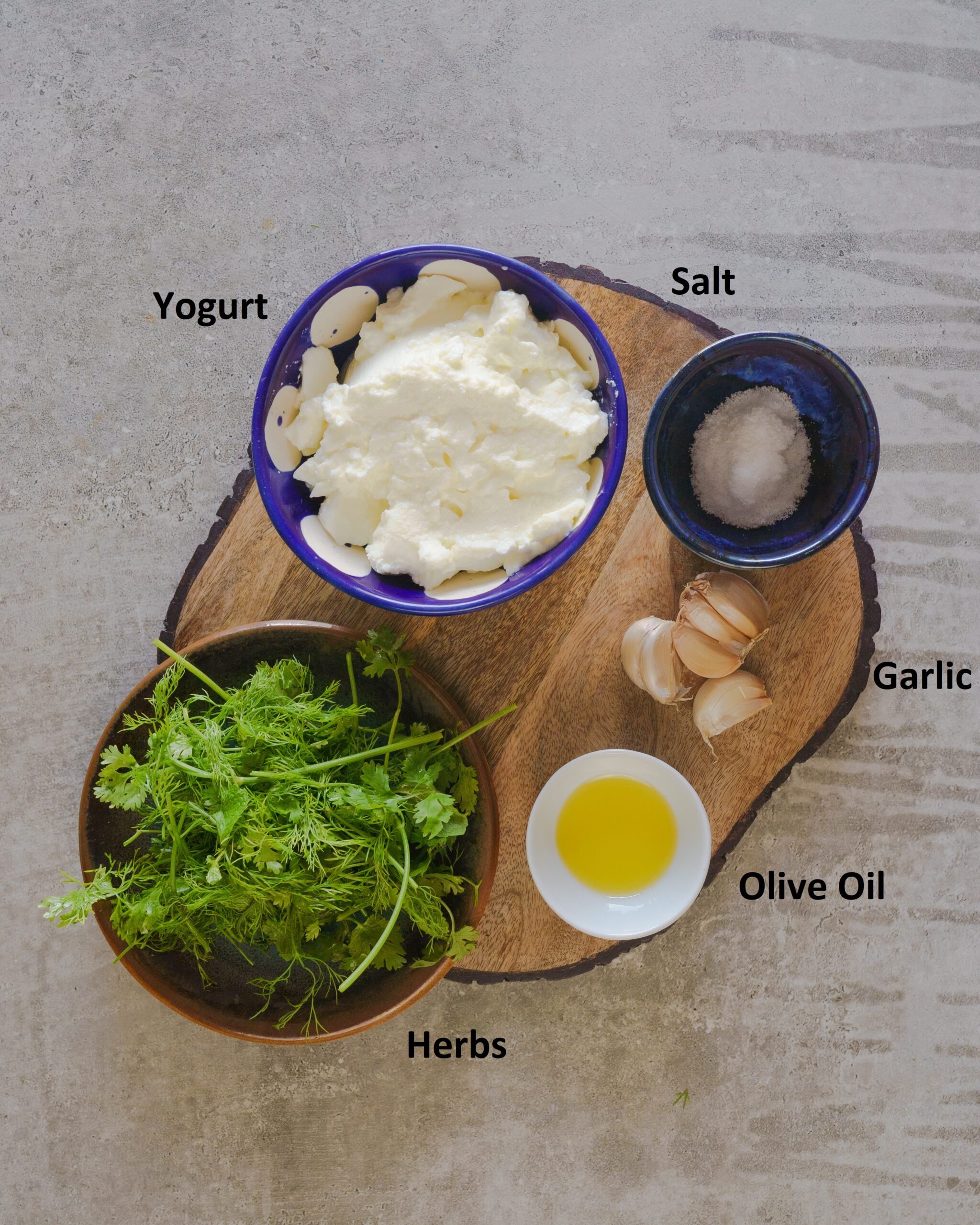 Garlic Labneh Lebanese Yogurt Dip with Garlic & Herbs