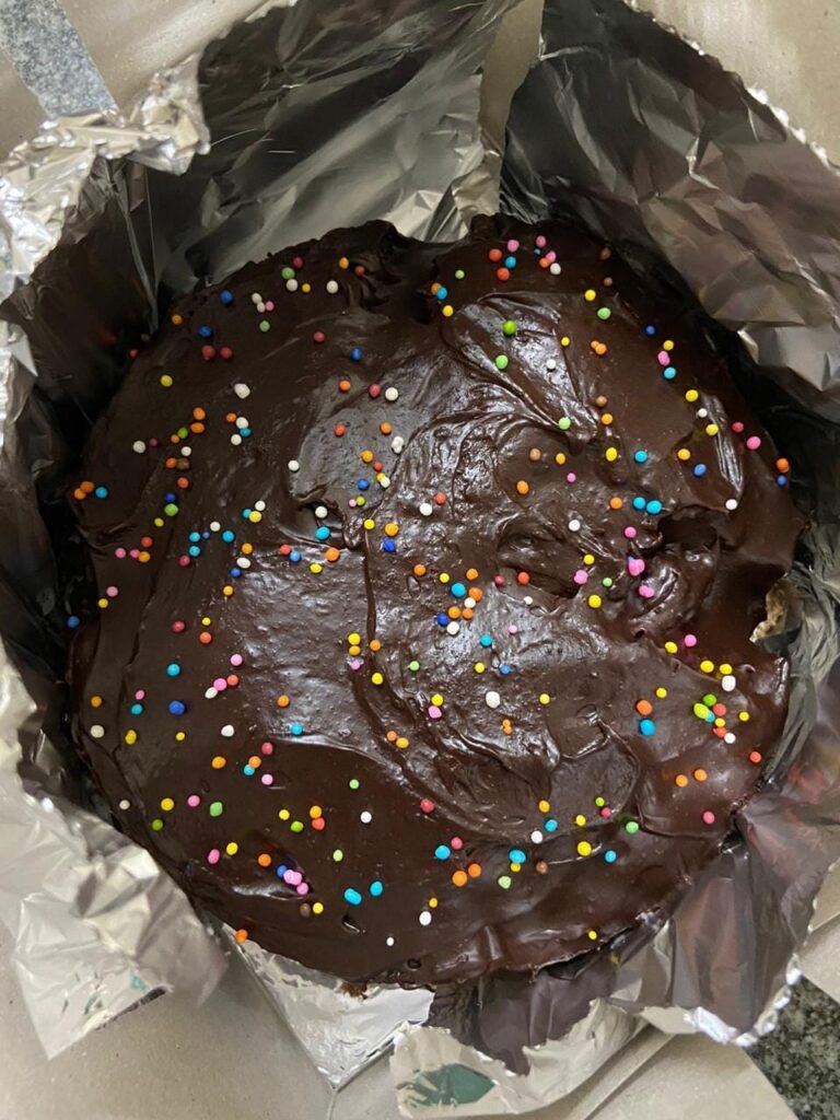 Eggless Chocolate cake with Chocolate Ganache