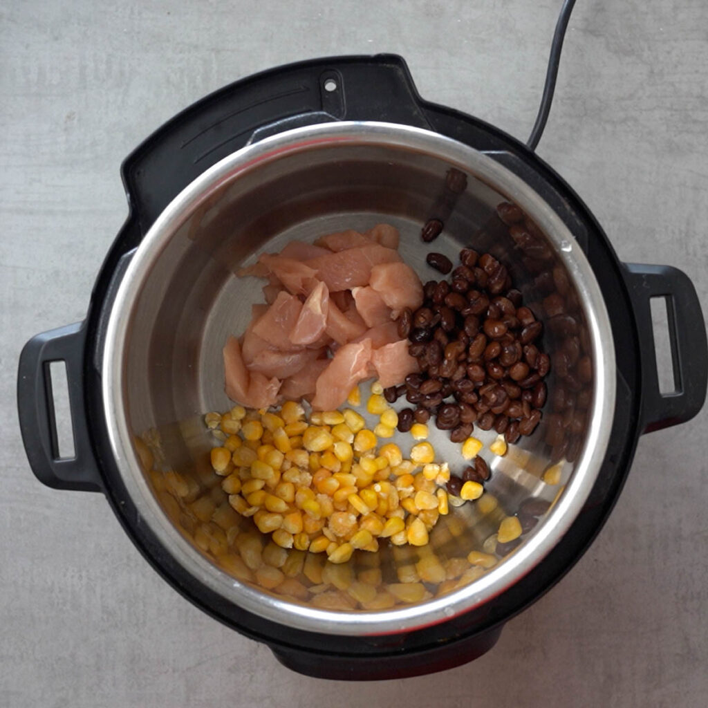 Chicken, beans, corn in the instant pot
