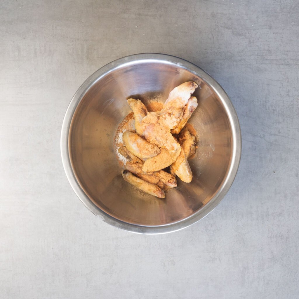 air fryer thawed chicken wings with the rub