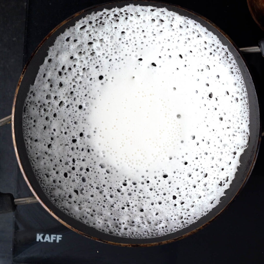 Appam before covering and steaming
