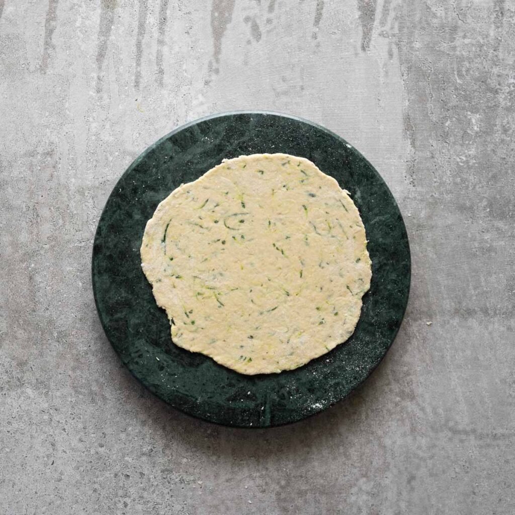 Rolled zucchini paratha