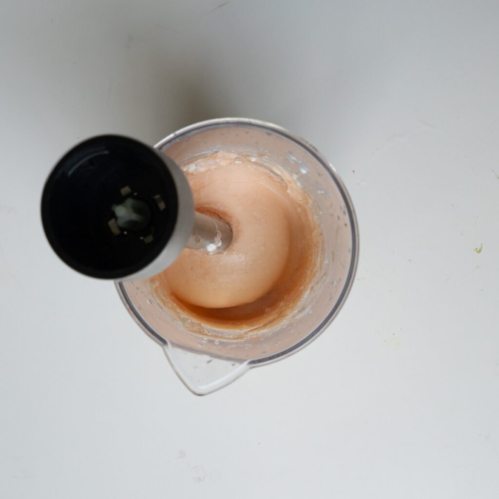 blended cottage cheese and buffalo sauce